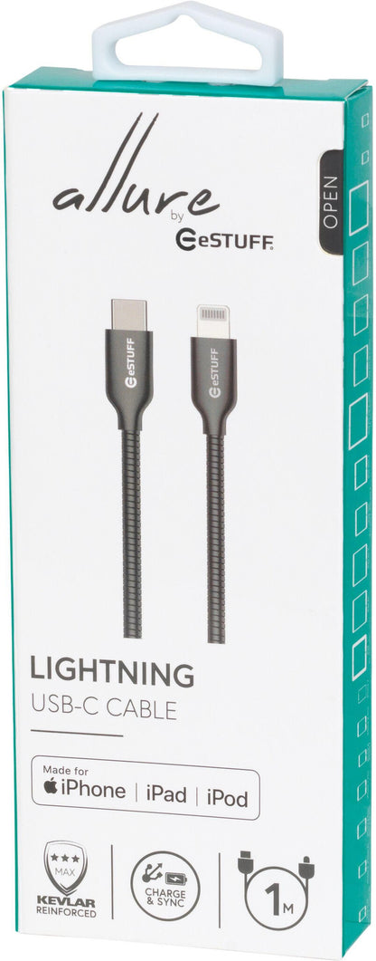 eSTUFF ES602160 lightning cable 1 m Stainless steel