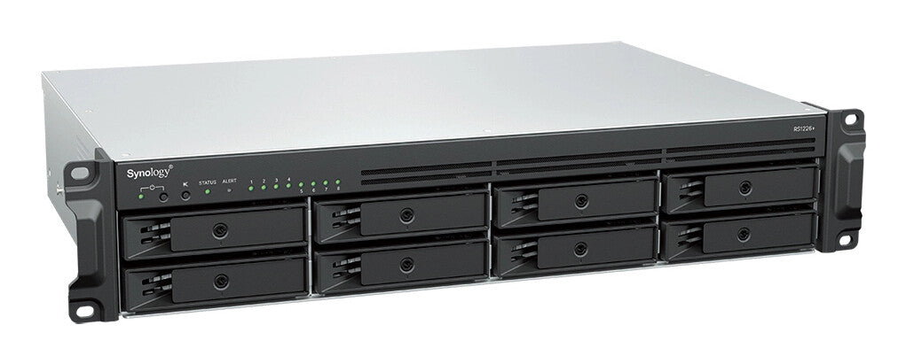 Synology RackStation RS1226+ NAS/storage server Rack (2U) AMD Ryzen V1500B 4 GB DDR4 0 TB Synology DSM Black