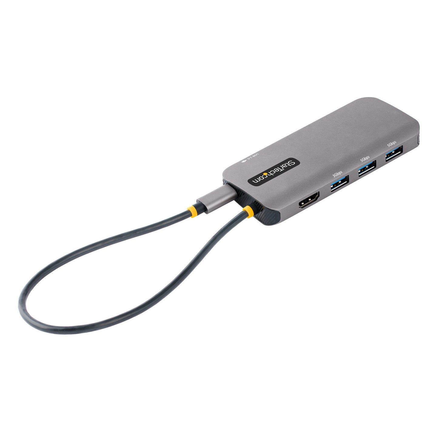 StarTech.com USB C Multiport Adapter, 4K 60Hz HDMI Video, 3 Port 5Gbps USB Hub, 100W Power Delivery Pass-Through, GbE, 12"/30cm Cable, Mini Travel Dock, Laptop Docking Station
