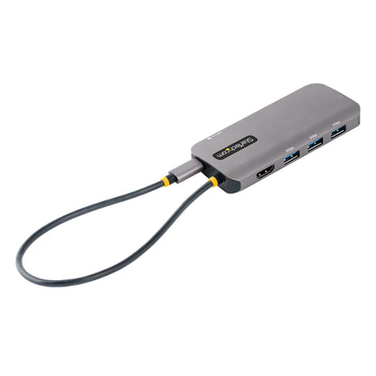 StarTech.com USB C Multiport Adapter, 4K 60Hz HDMI Video, 3 Port 5Gbps USB Hub, 100W Power Delivery Pass-Through, GbE, 12"/30cm Cable, Mini Travel Dock, Laptop Docking Station