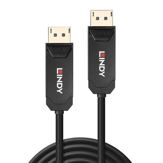 Lindy 15m Fibre Optic Hybrid DP 2.0 UHBR10 Cable