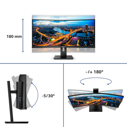 Philips B Line 345B1C/00 computer monitor 86.4 cm (34") 3440 x 1440 pixels Quad HD LCD Black