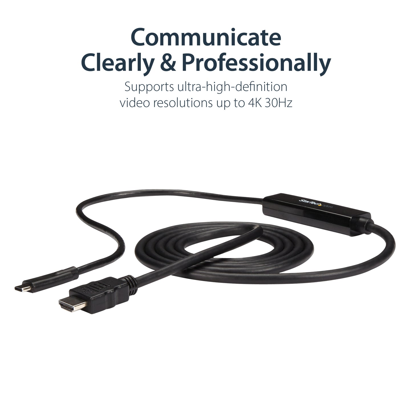 StarTech.com 3ft (1m) USB C to HDMI Cable - 4K 30Hz USB Type-C to HDMI Video Display Converter - USB-C DP Alt Mode to HDMI Monitor Adapter Cord - Thunderbolt Compatible