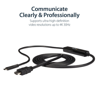 StarTech.com 3ft (1m) USB C to HDMI Cable - 4K 30Hz USB Type-C to HDMI Video Display Converter - USB-C DP Alt Mode to HDMI Monitor Adapter Cord - Thunderbolt Compatible