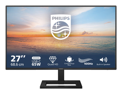 Philips 1000 series 27E1N1600AE/00 computer monitor 68.6 cm (27") 2560 x 1440 pixels Quad HD LCD Black