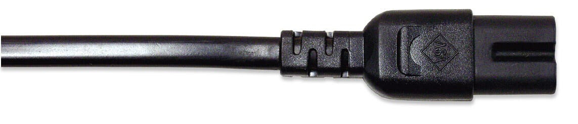 Manhattan Mains Power Cord/Cable, Euro 2-pin (CEE 7/16 Euro 8) plug to C7 Female (figure of eight), 1.8m, 2.5A, Black, Lead, Lifetime Warranty