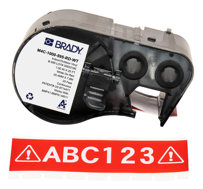 Brady M4C-1000-595-RD-WT printer label Red, White Self-adhesive printer label