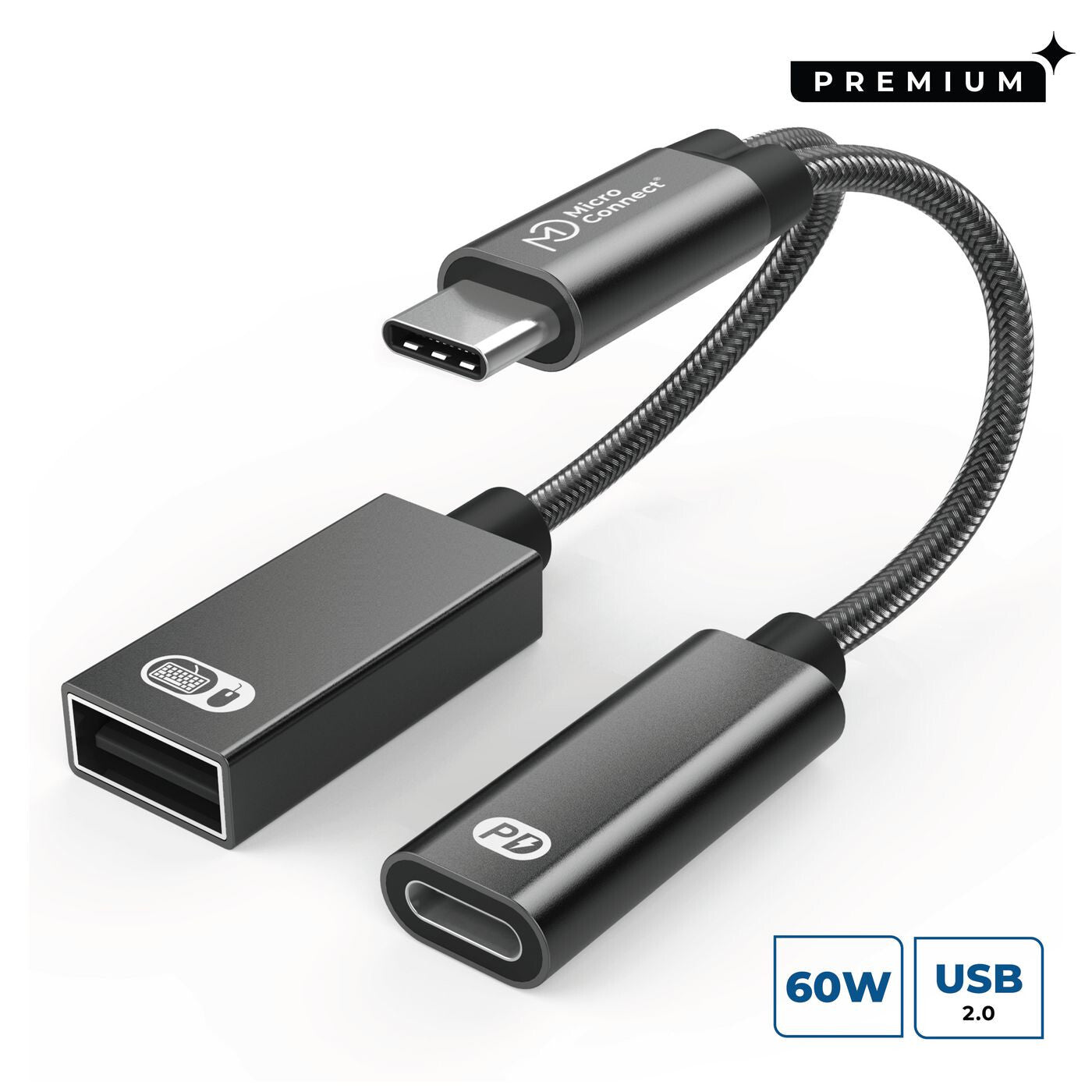 Microconnect MC-USBC-CFAF video cable adapter 0.13 m USB Type-C Black