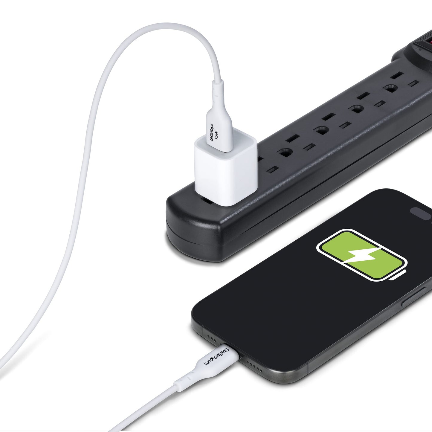 StarTech.com 3ft (1m) USB-A to USB-C Charging Cable, Charge & Sync, 3A, USB 2.0, TPE Jacket - White USB Charging Cord