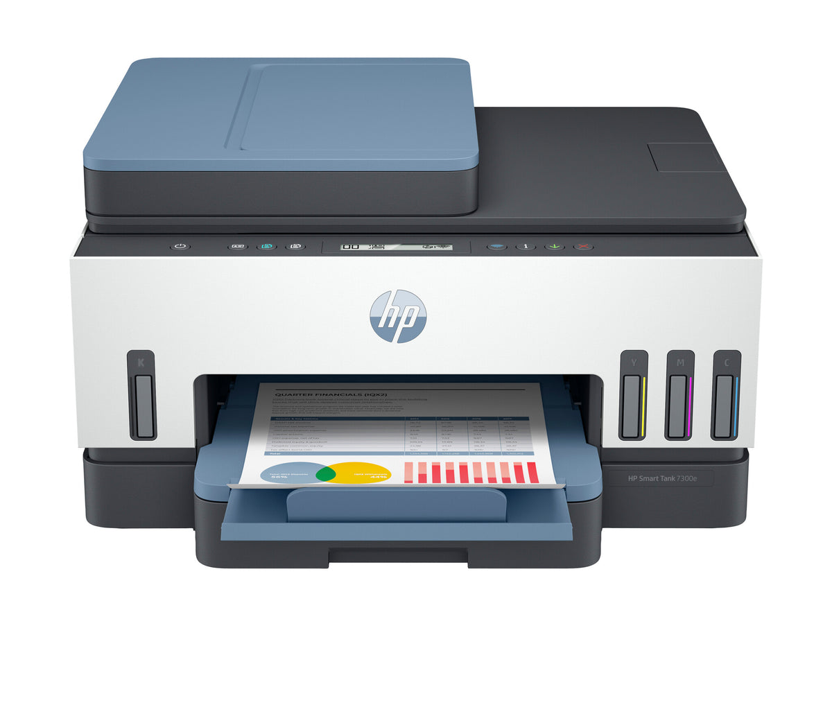 HP Smart Tank 7308 Wireless All-in-One Color Printer, Up to 2 Years of ink included; Two-sided printing; Copier, Scanner