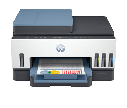 HP Smart Tank 7308 Wireless All-in-One Color Printer, Up to 2 Years of ink included; Two-sided printing; Copier, Scanner