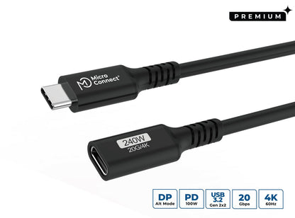 Microconnect USB3.2CC05EX USB cable USB 3.2 Gen 2x2 0.5 m USB C 20 Gbit/s 240 W Black