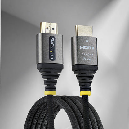 StarTech.com 1m (3ft) Premium Certified High Speed HDMI Cable, Ultra Flexible HDMI Cable, 4K 60Hz/1440p 144Hz w/HDR10/ARC, 18Gbps, High Flex Braided HDMI Cord