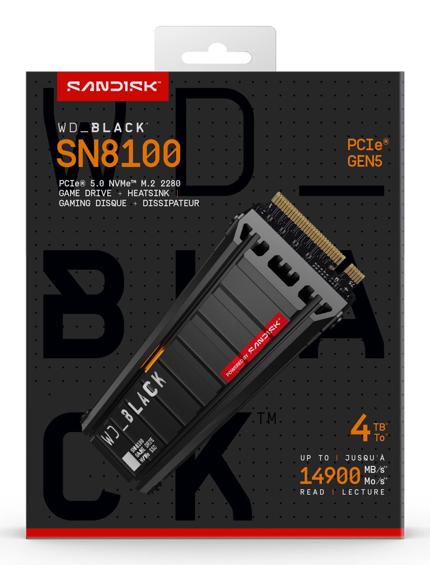 Western Digital Black WD_BLACK™ SN8100 NVMe™ SSD POWERED BY SANDISK 4 TB, [With Heatsink]