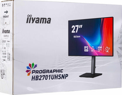 iiyama PROGRAPHIC HB2701UHSNP-B1 computer monitor 68.6 cm (27") 3840 x 2160 pixels 4K Ultra HD LCD Black