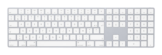 Apple Magic w/ Numeric Keypad keyboard Universal Bluetooth AZERTY French Silver, White