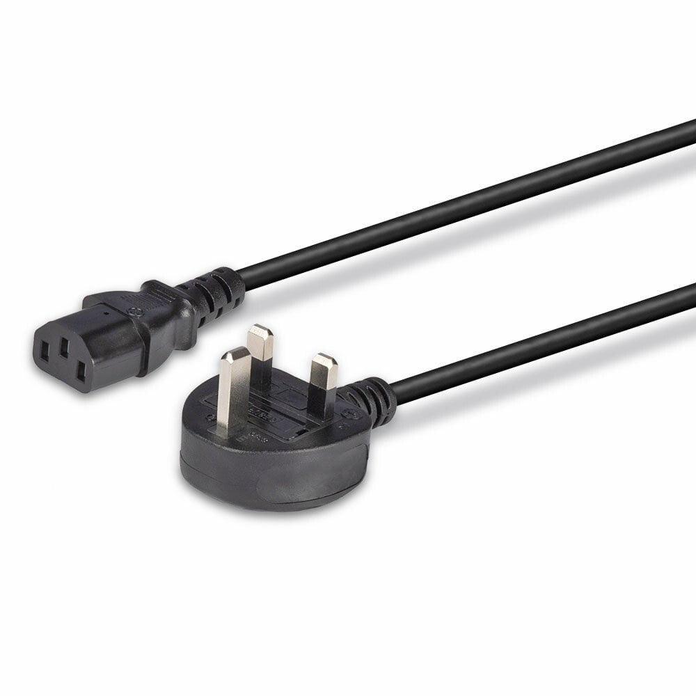 Lindy 15m UK 3 Pin Plug to IEC C13 mains power Cable, Black