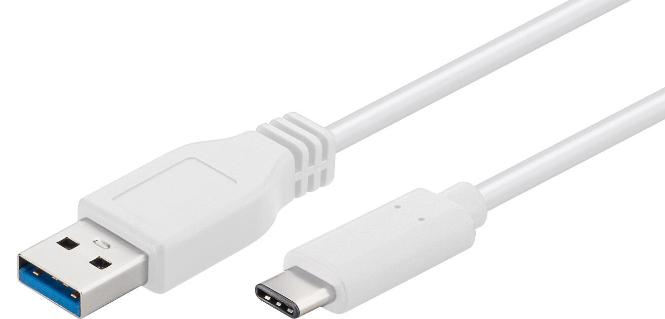 Microconnect USB3.1CA1W USB cable USB 3.2 Gen 1 (3.1 Gen 1) 1 m USB A USB C White