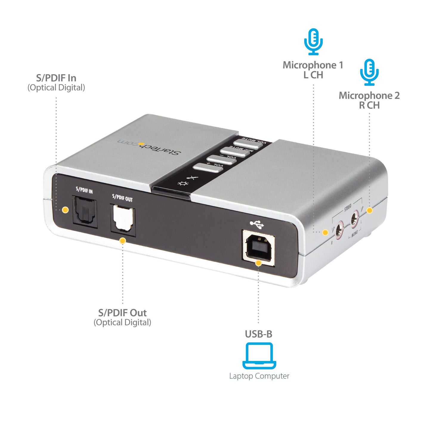 StarTech.com 7.1 USB Audio Adapter External Sound Card with SPDIF Digital Audio