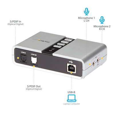 StarTech.com 7.1 USB Audio Adapter External Sound Card with SPDIF Digital Audio