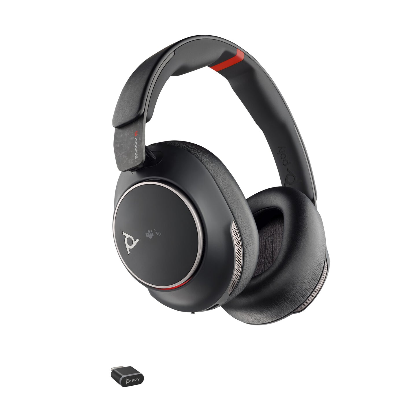 HP Poly Voyager Surround 85 UC Microsoft Teams Certified USB-C Headset +USB-C/A Adapter +Charging Stand