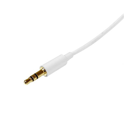 StarTech.com 1m White Slim 3.5mm Stereo Audio Cable - Male to Male