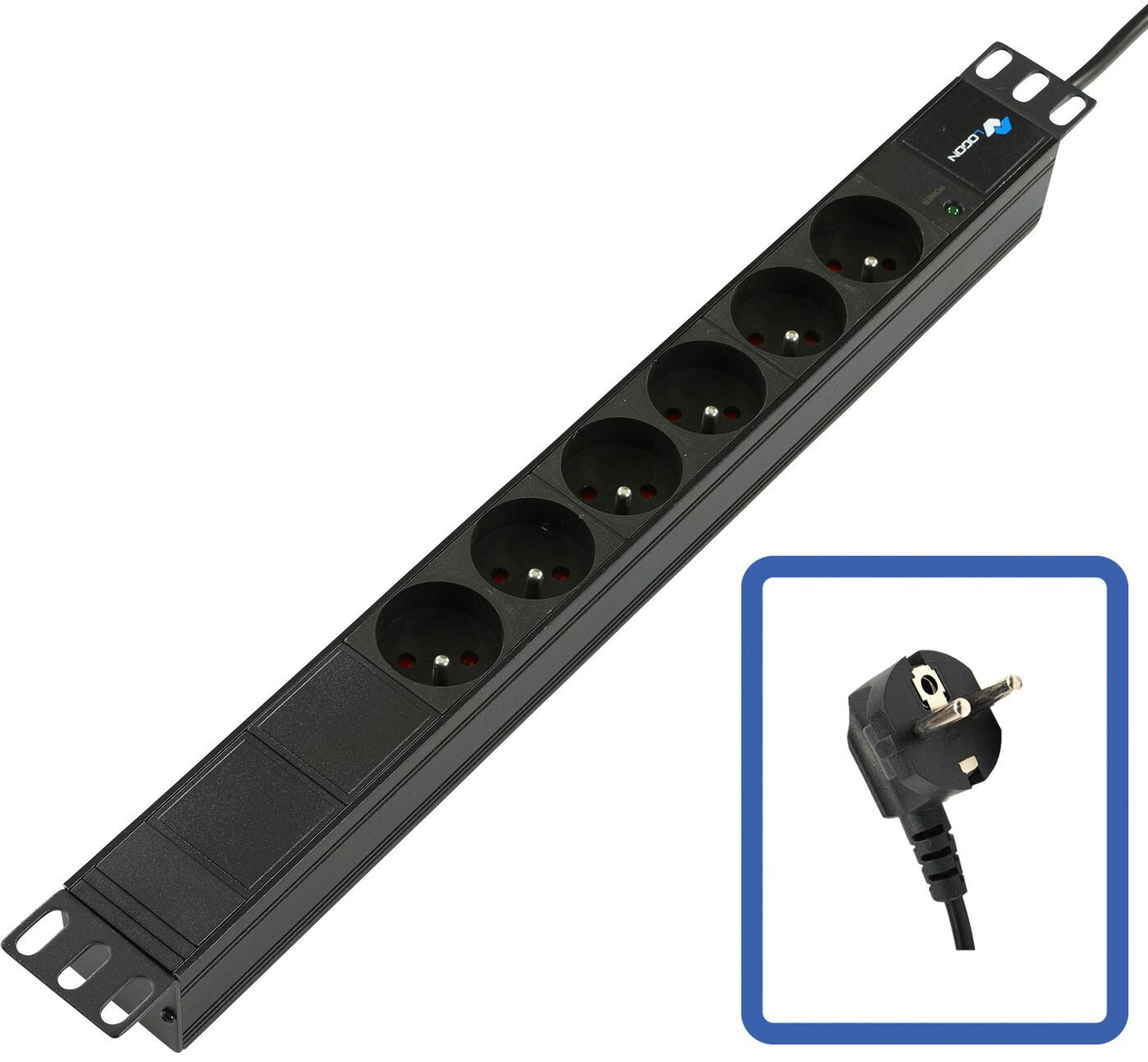 Lanview POWER STRIP 19 - 6 WAYS - 1U - WITH LED POWER power distribution unit (PDU) Black