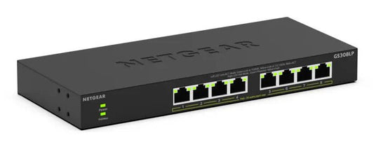 NETGEAR GS308LP network switch, Unmanaged, 8-port, Power over Ethernet (PoE), black