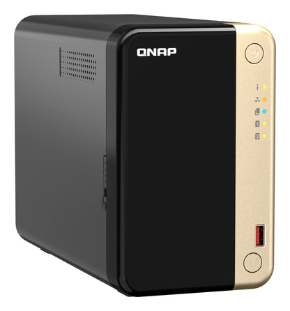 QNAP TS-264 NAS Tower Intel® Celeron® N5095 8 GB 4 TB HDD QNAP Turbo System Black, Gold