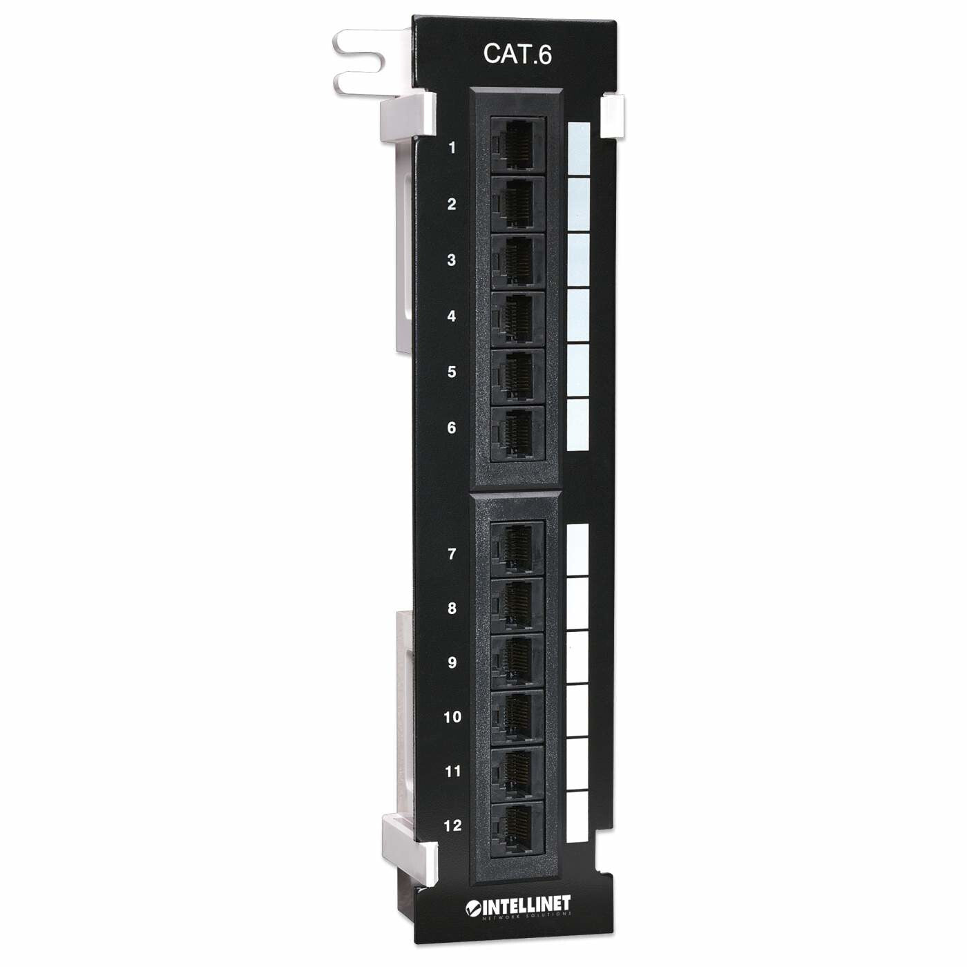 Intellinet Patch Panel, Cat6, Wall-mount, UTP, 12 Port, Black