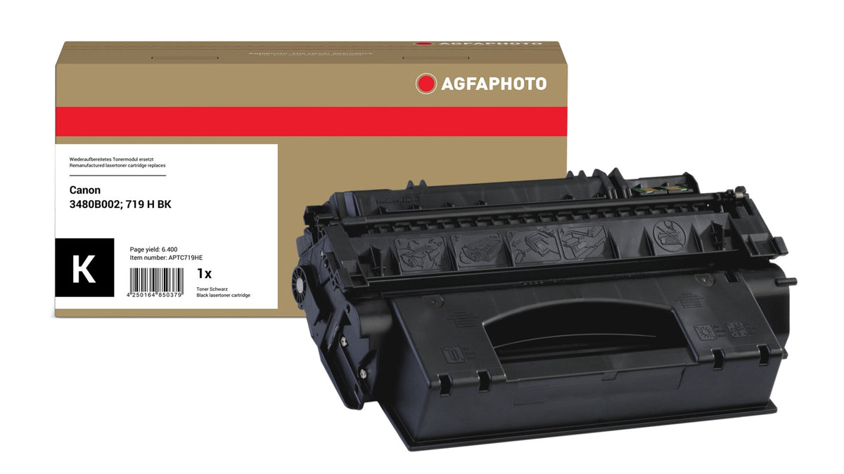 AgfaPhoto Compatible Toner Cartridge, Black, Replacement for Canon 3480B002, 719 H BK, 6400 Pages