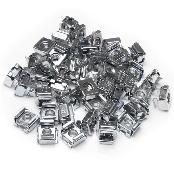StarTech.com 50-Pack 10-32 Square Hole Cage Nuts and Installation Tool for 19" or 10" Server Racks, Cabinets and Enclosures, Black - TAA