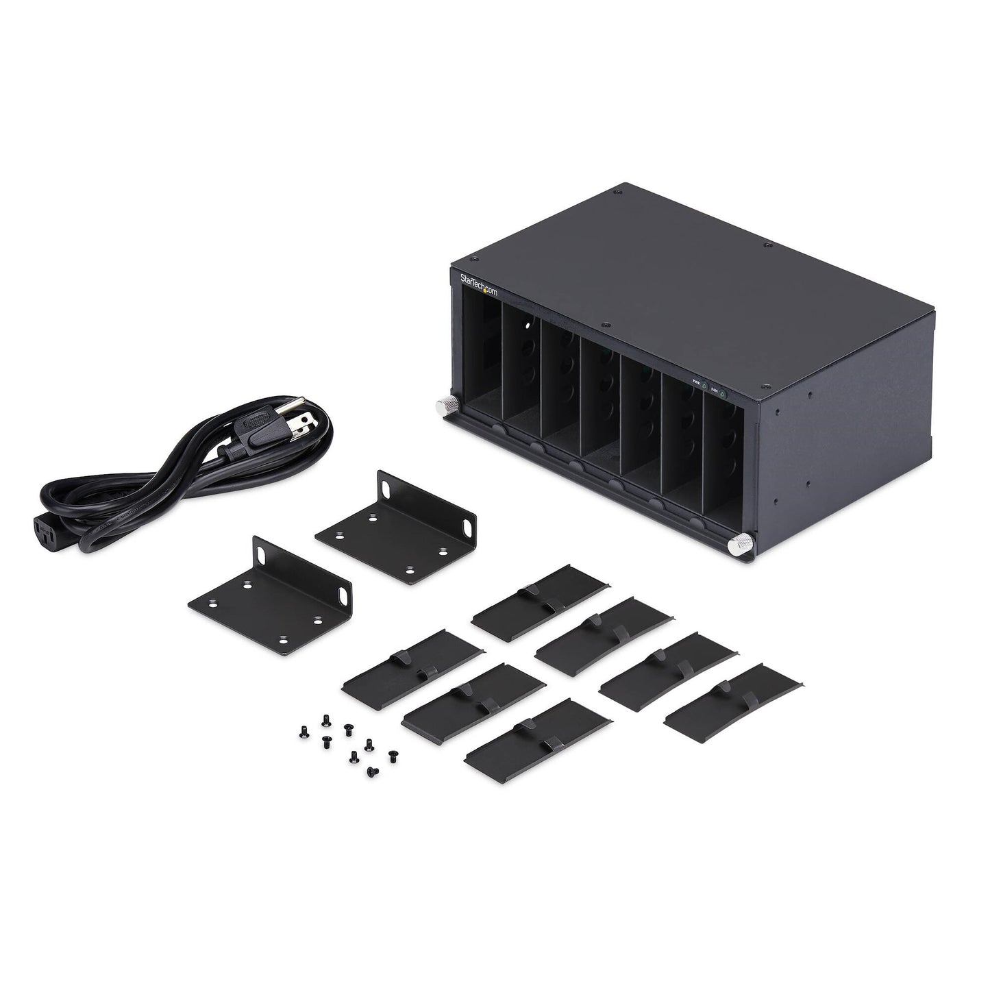 StarTech.com 7-Slot Unmanaged Media Converter Chassis for MCM Media Converter Series, Full Power Isolation, Active Cooling, 10in Rackmount, TAA Compliant