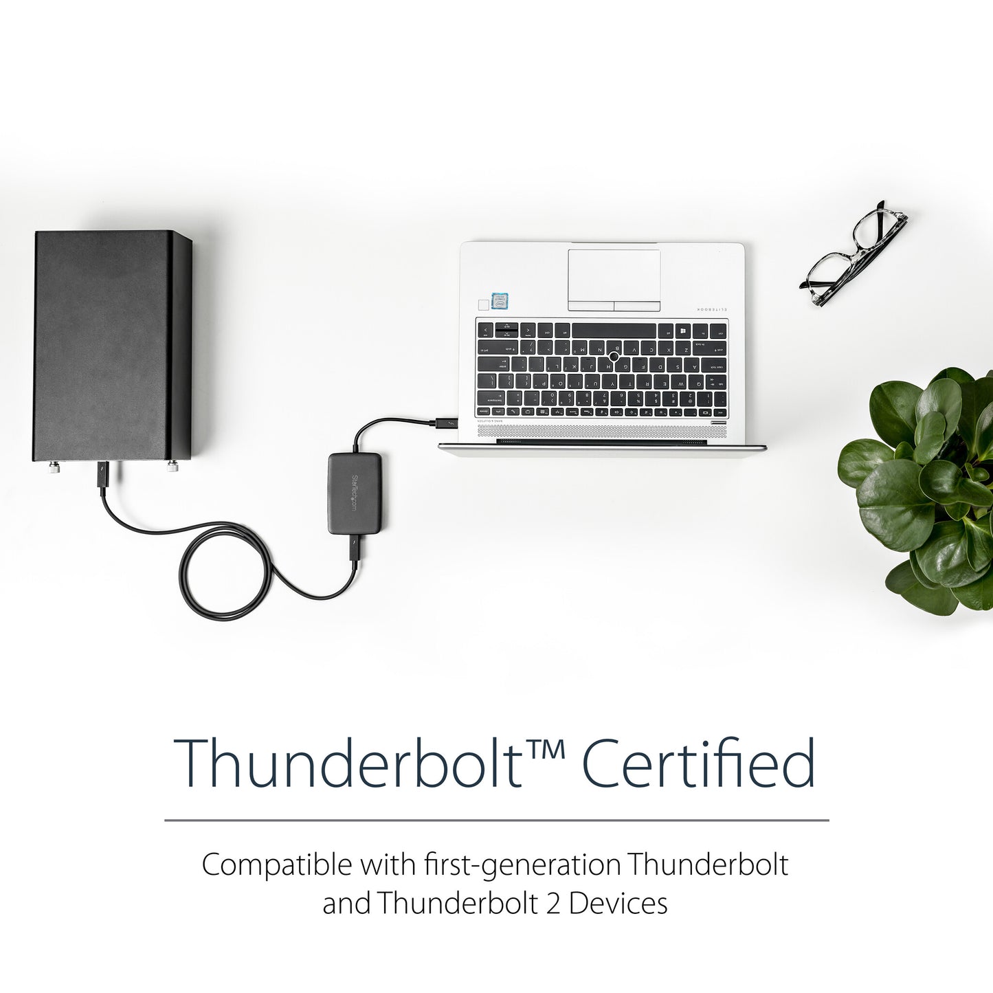 StarTech.com Thunderbolt 3 to Thunderbolt 2 Adapter - TB3 Laptop to TB2 Displays & Devices - Thunderbolt 2 20Gbps or Thunderbolt 1 10Gbps Converter - Thunderbolt 3 Certified- Windows/Mac