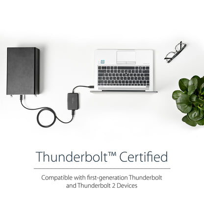 StarTech.com Thunderbolt 3 to Thunderbolt 2 Adapter - TB3 Laptop to TB2 Displays & Devices - Thunderbolt 2 20Gbps or Thunderbolt 1 10Gbps Converter - Thunderbolt 3 Certified- Windows/Mac