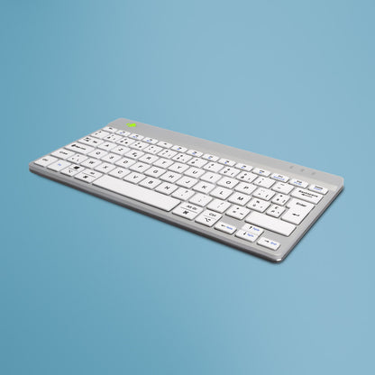 R-Go Tools Ergonomic keyboard R-Go Compact Break, compact keyboard with break software, AZERTY (BE), Bluetooth, white