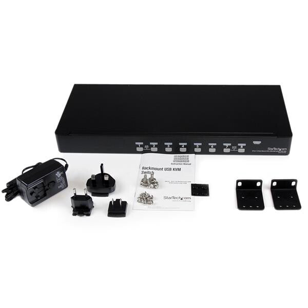 StarTech.com 8 Port 1U Rackmount USB KVM Switch with OSD