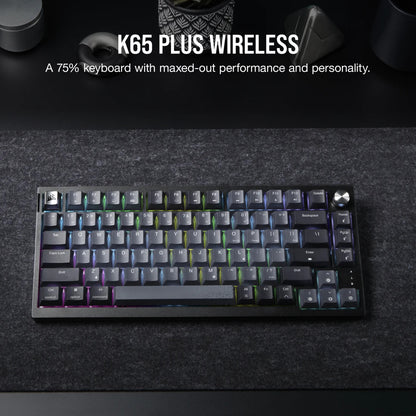 Corsair K65 PLUS WIRELESS keyboard Gaming RF Wireless UK English Black, Grey