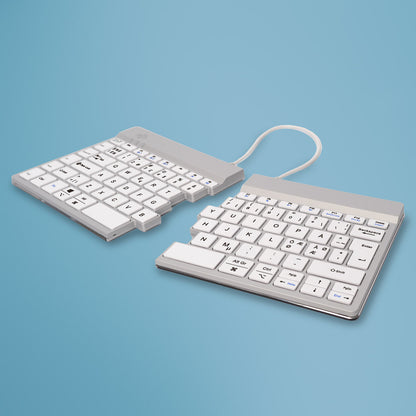 R-Go Tools Ergonomic keyboard R-Go Split Break with break software, ergonomic split keyboard, QWERTY (PT), Bluetooth, white