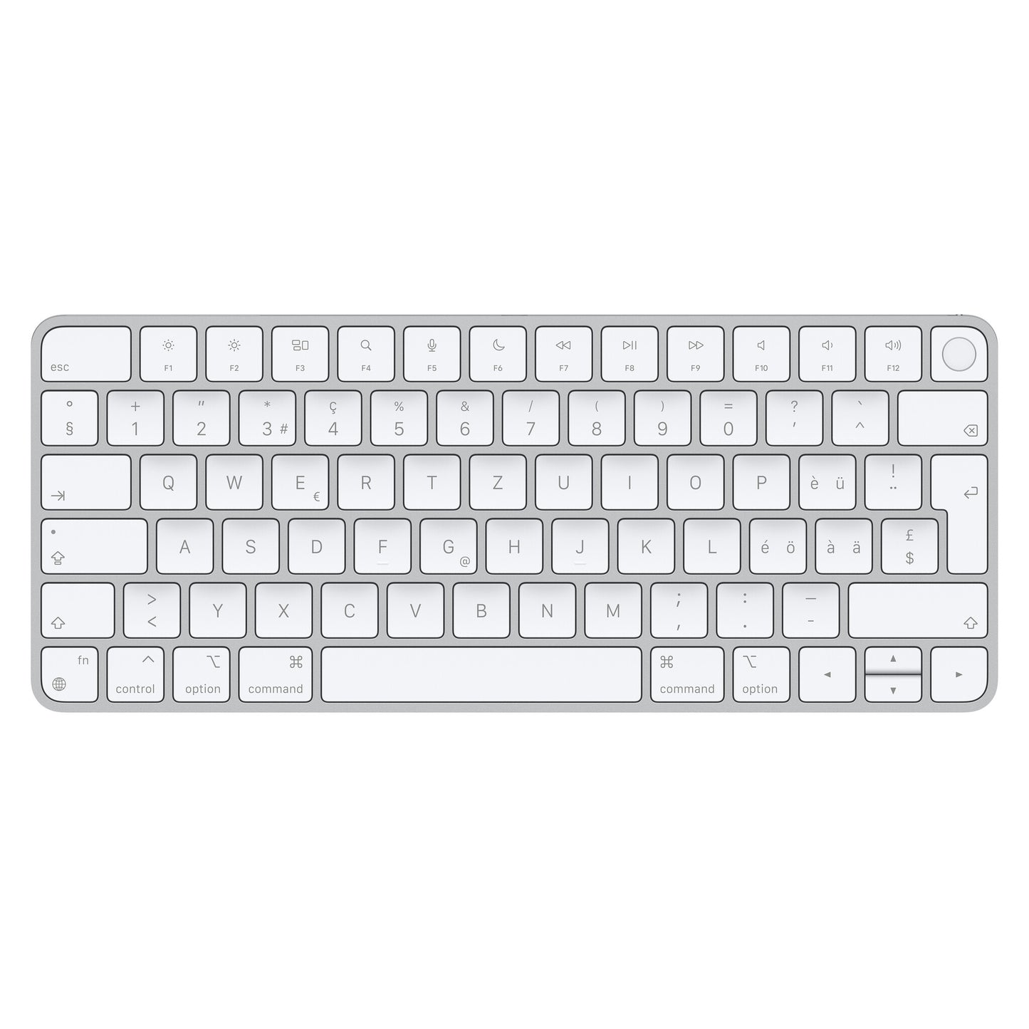 Apple Magic keyboard Universal USB + Bluetooth Swiss Aluminium, White