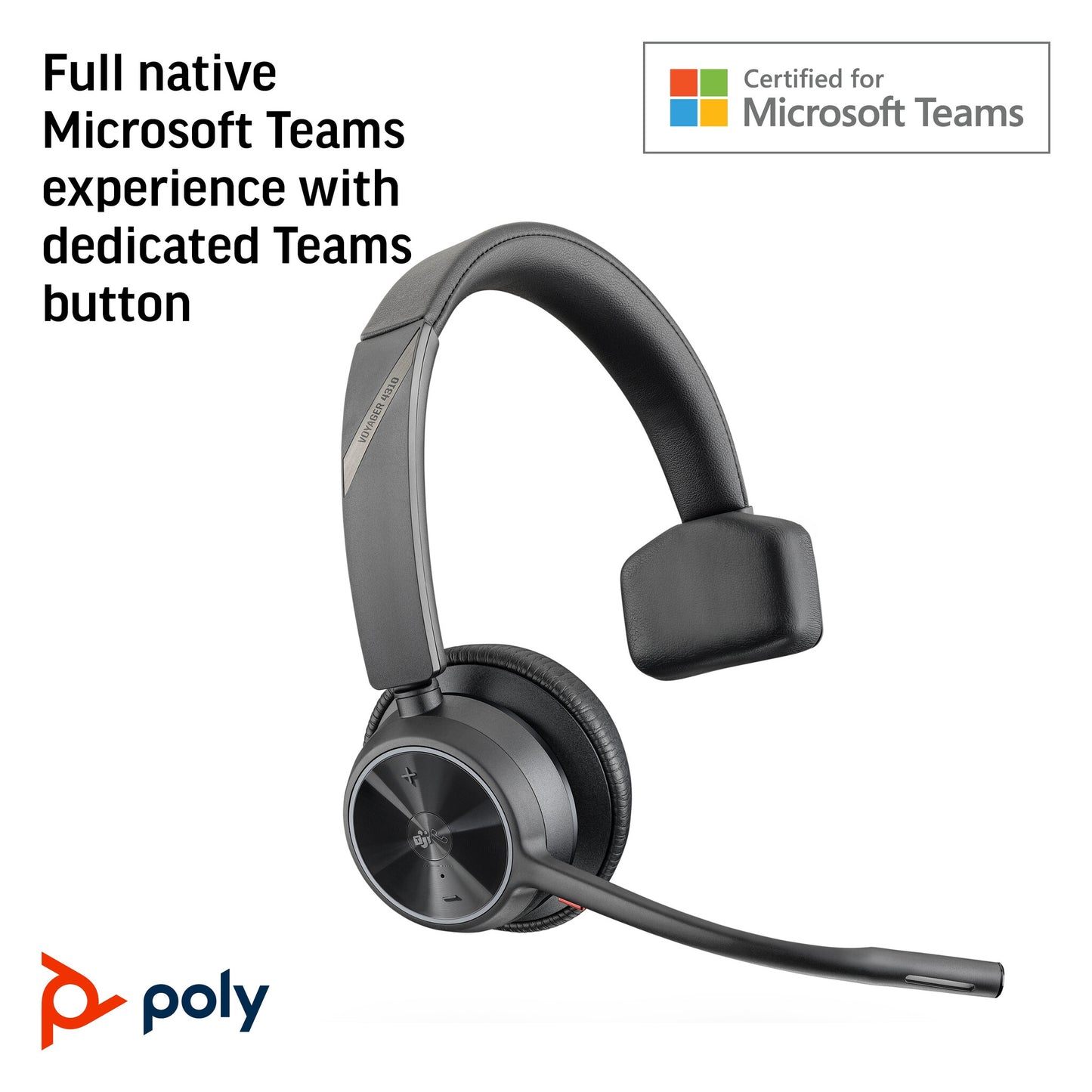 POLY Voyager 4310 Microsoft Teams Certified USB-C Headset +BT700 dongle