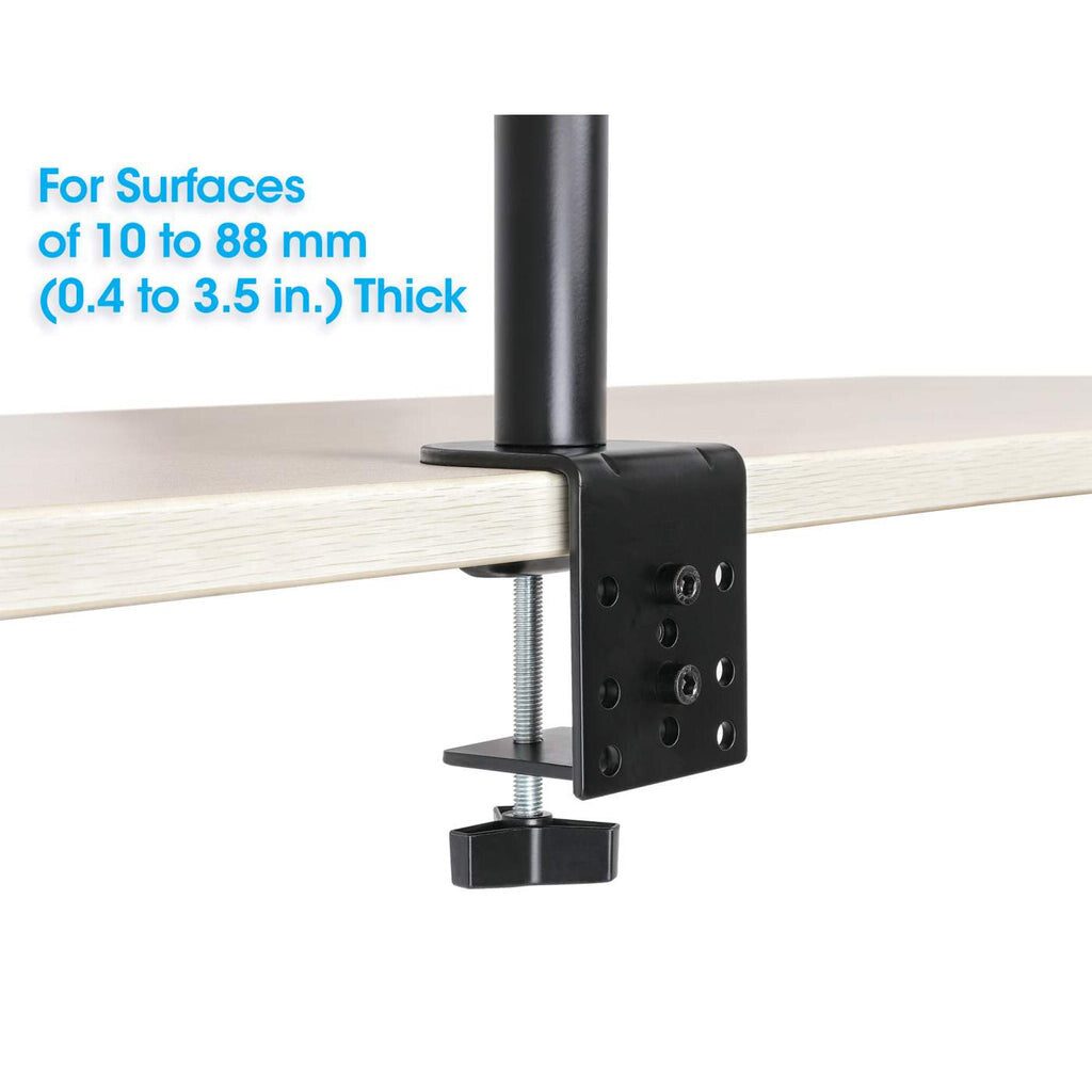 Manhattan Desk Mount for Monitors & Laptop Combo (Full Motion), For screens: 10-27", Laptop up to 17", Clamp Assembly, VESA compatibility: 75x75 and 100x100mm - check the dimensions of the four mounting holes on back of screen to ensure it fits, Max 8kg,
