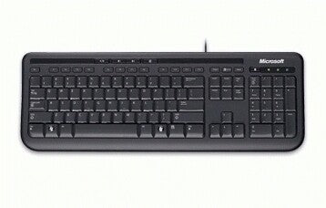 Microsoft Wired Desktop 600 keyboard Mouse included Universal USB QWERTY UK English Black