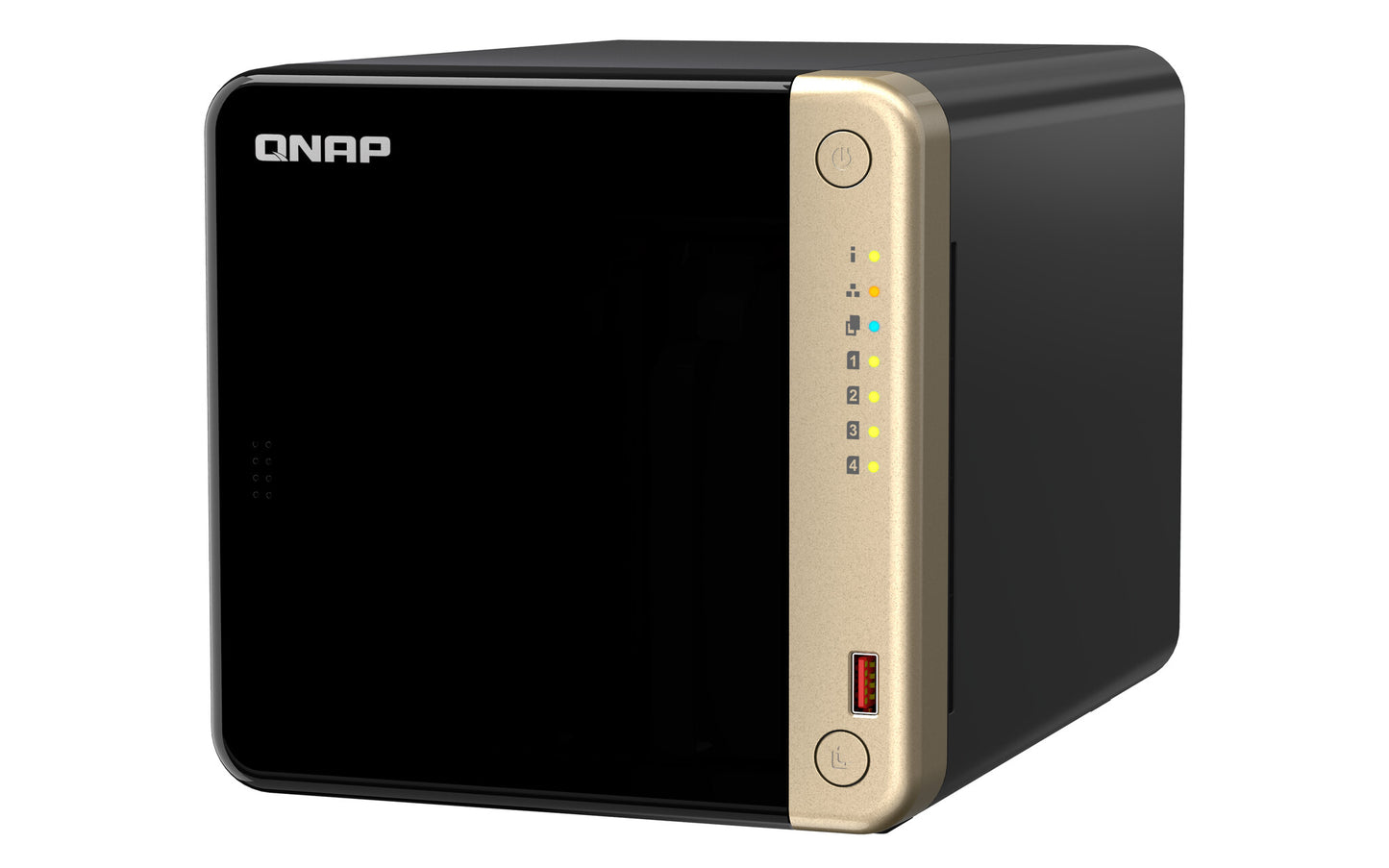 QNAP TS-464 NAS Tower Intel® Celeron® N5095 8 GB DDR4 24 TB HDD QNAP Turbo System Black, Gold