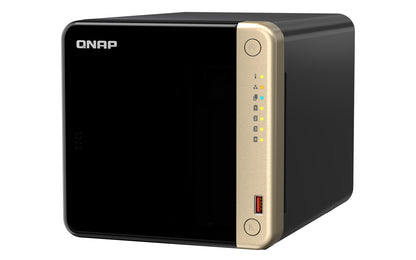 QNAP TS-464 NAS Tower Intel® Celeron® N5095 8 GB DDR4 24 TB HDD QNAP Turbo System Black, Gold