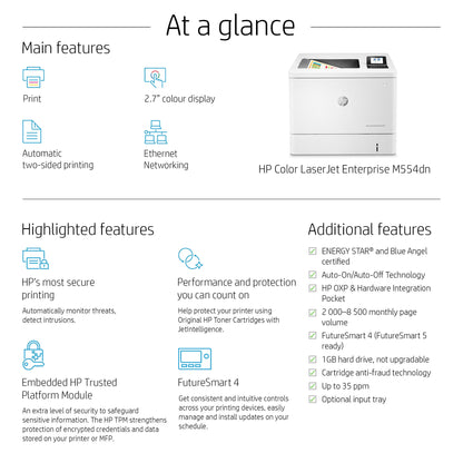 HP Color LaserJet Enterprise M554dn Printer