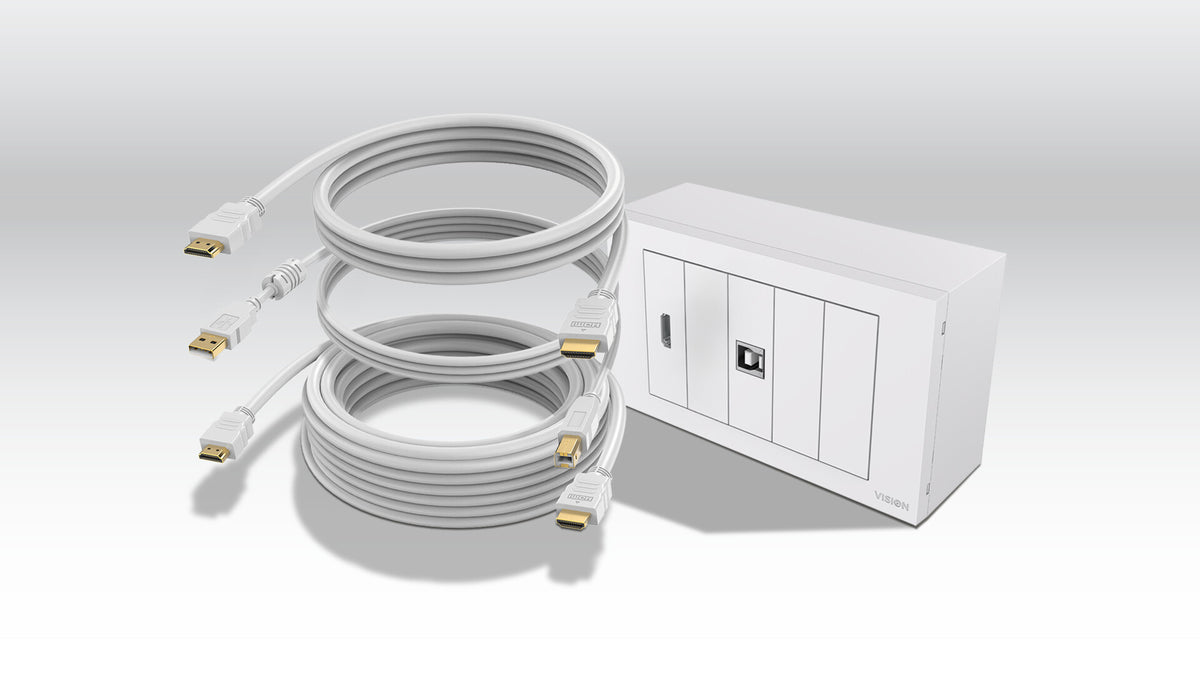 Vision TC3-PK10M socket-outlet HDMI + USB Type-B White