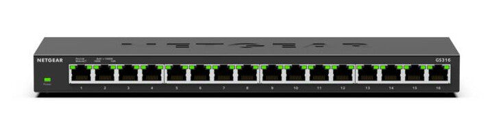 NETGEAR GS316 Unmanaged L2 Gigabit Ethernet (10/100/1000) Black