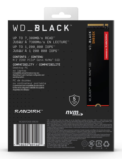 Western Digital Black WD_BLACK™ SN850X NVMe™ SSD POWERED BY SANDISK 2 TB