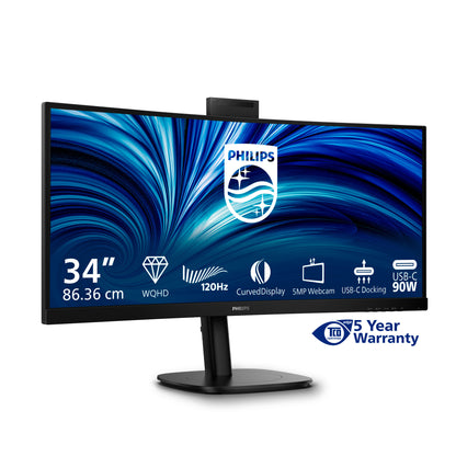 Philips 3000 series 34B2U3600CH/00 computer monitor 86.4 cm (34") 3440 x 1440 pixels Wide Quad HD LCD Black